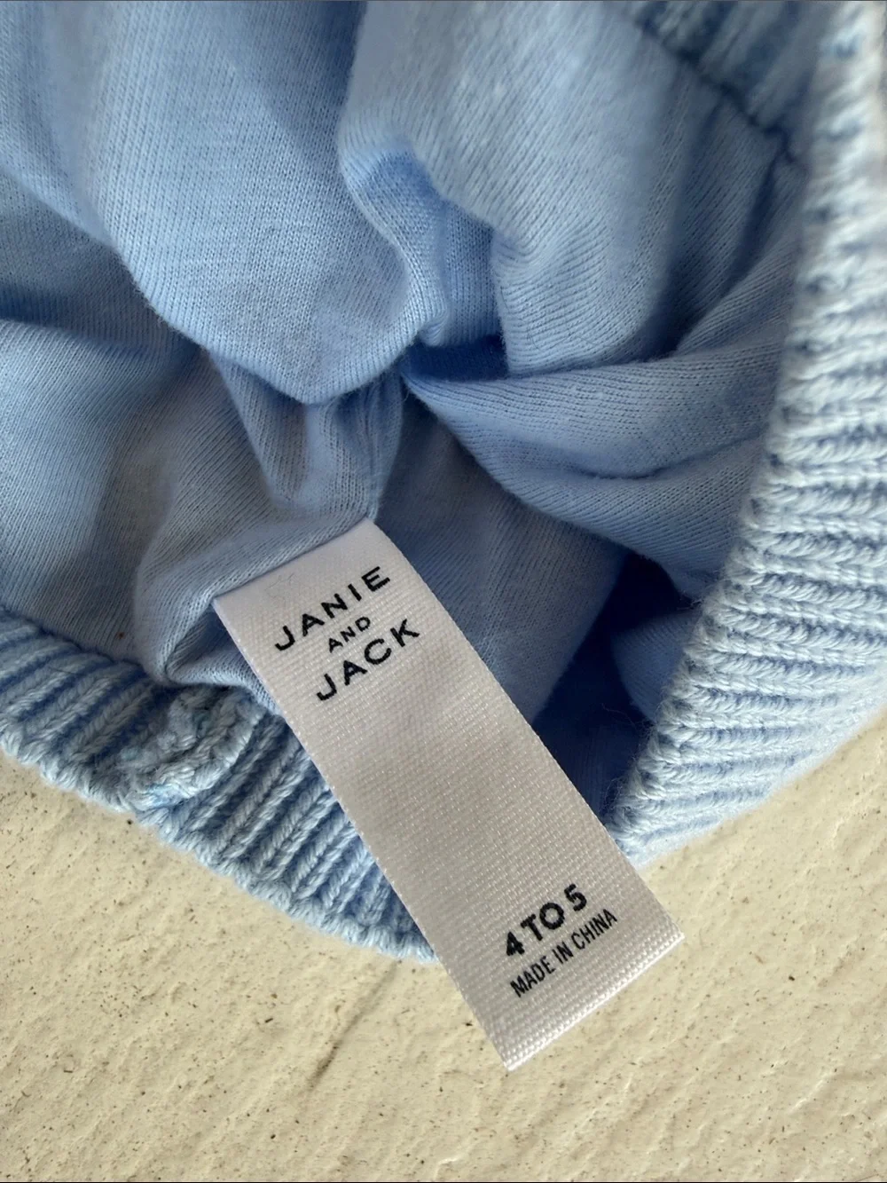 Janie and Jack Light Blue Knit Bow Hat